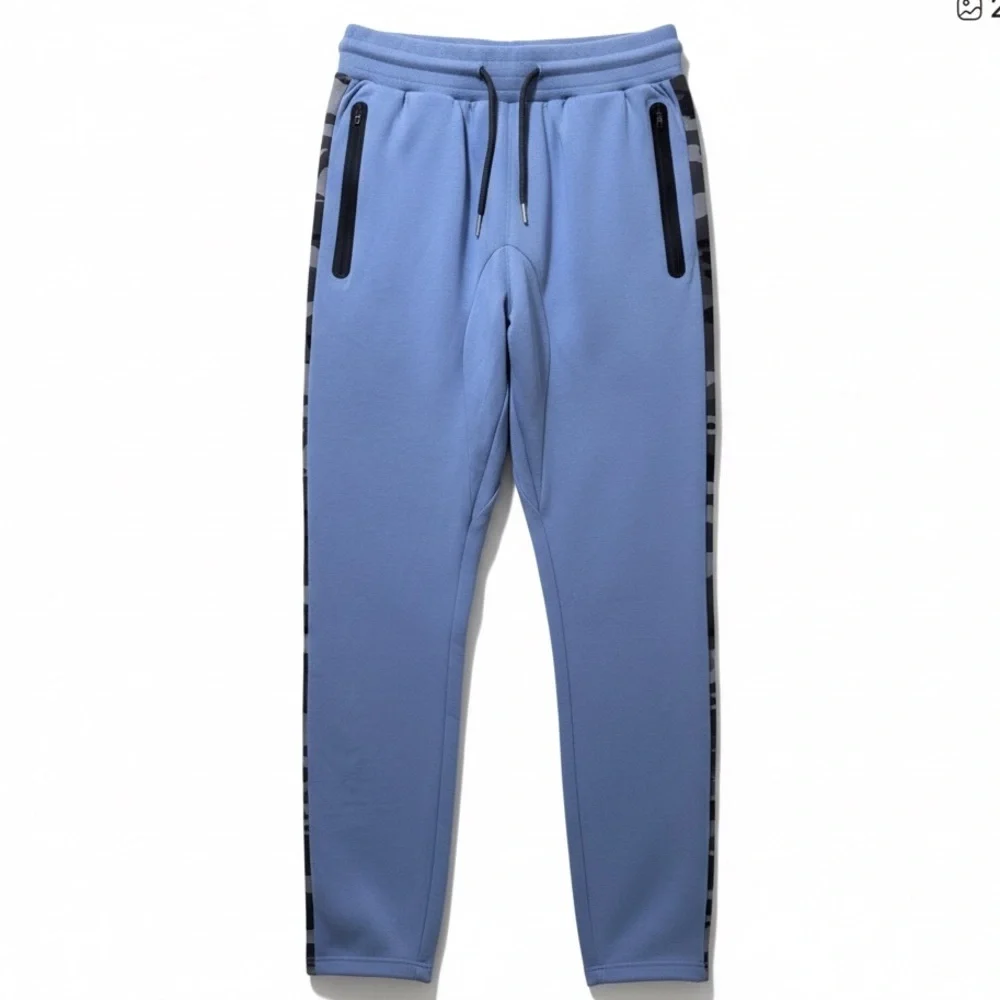 Aimpact Men’s Joggers Blue/Blk Camo Zip Leg Joggers Size-Small NWT
